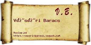 Vásári Baracs névjegykártya